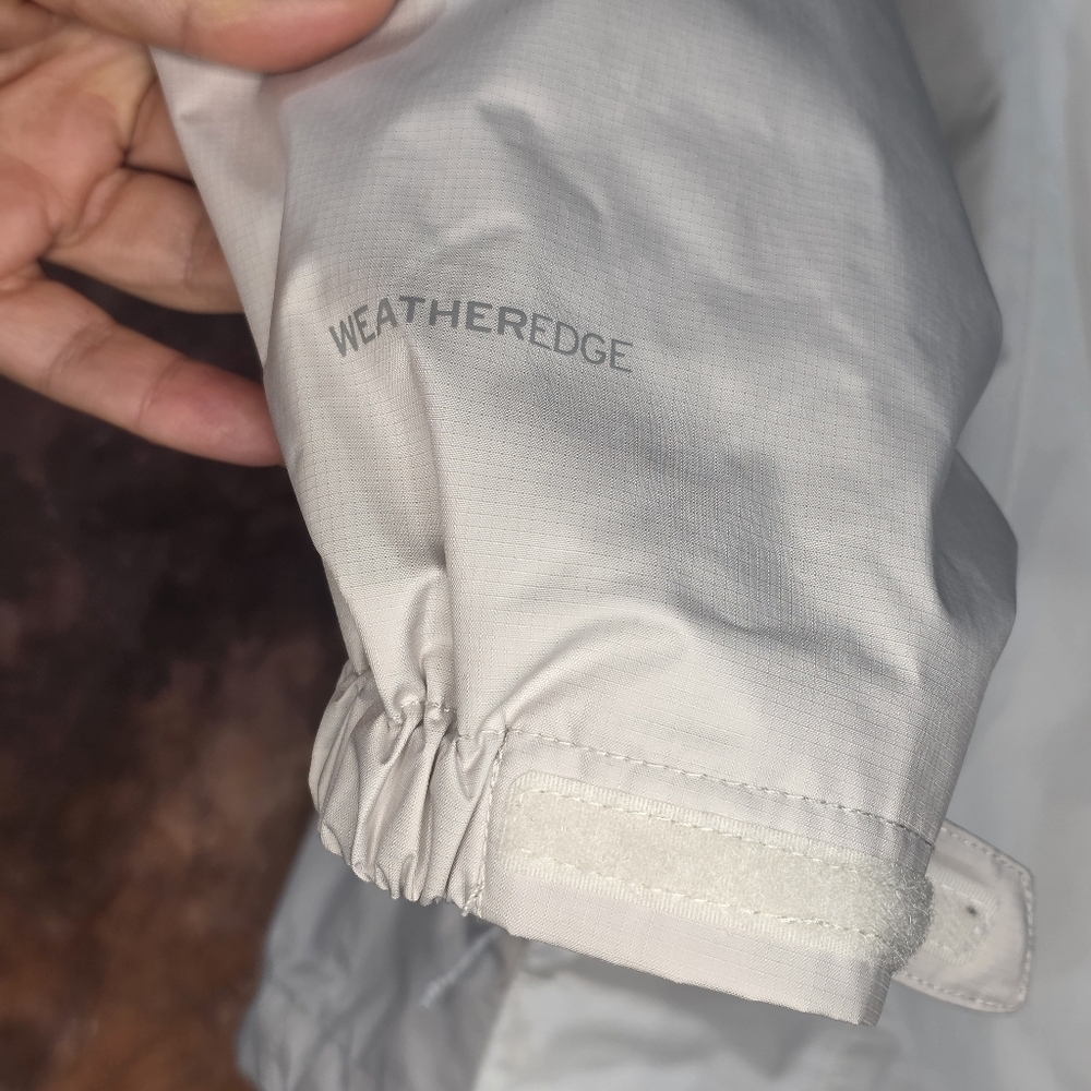 Eddie Bauer Weatheredge Jacket Water Resistant Lined Shell Cream White Taupe L - Picture 15 of 16